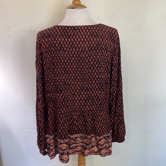 Style & Co Boho Long Sleeve Tunic Blouse  with Full Flowy Hem Size XL NWT - Picture 4 of 9